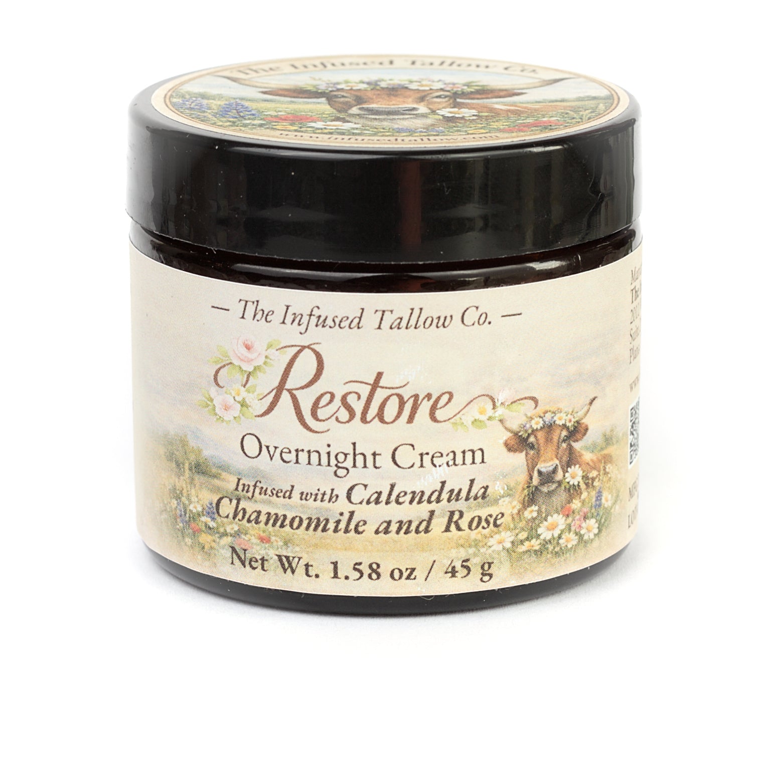 Restore Overnight Cream jar, front label