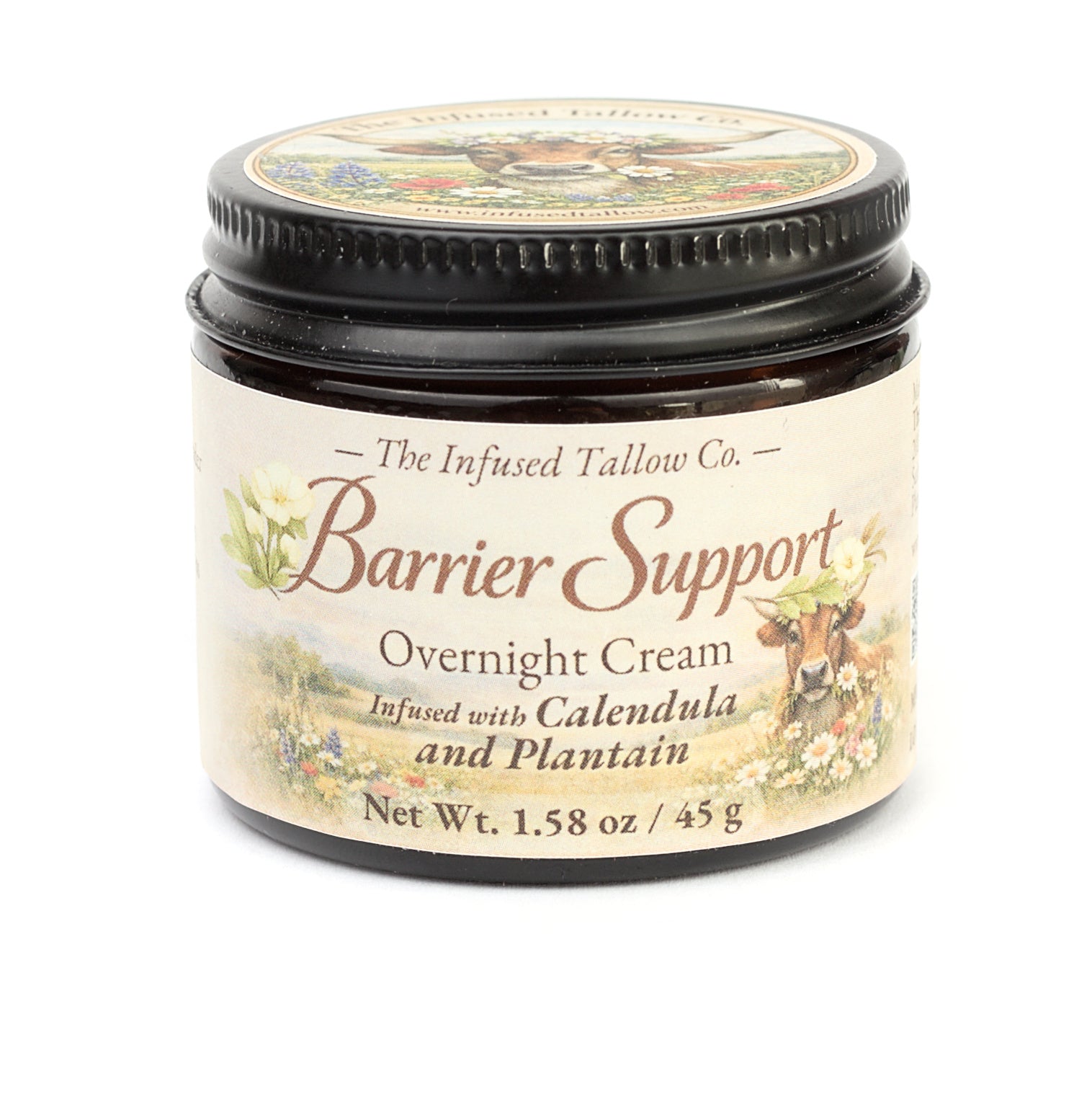 Barrier Support Overnight Cream jar, front label
